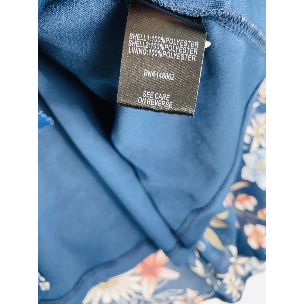 2/$30 Torrid Chiffon Midi Skirt Women Sz 2X Blue Floral Flare Cottage Romantic - Picture 10 of 13